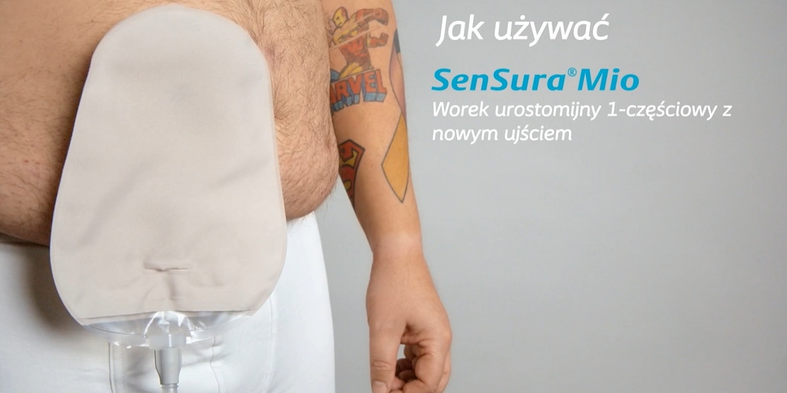 Sposób aplikacji SenSura Mio – system 1-częściowy z płaskim przylepcem 